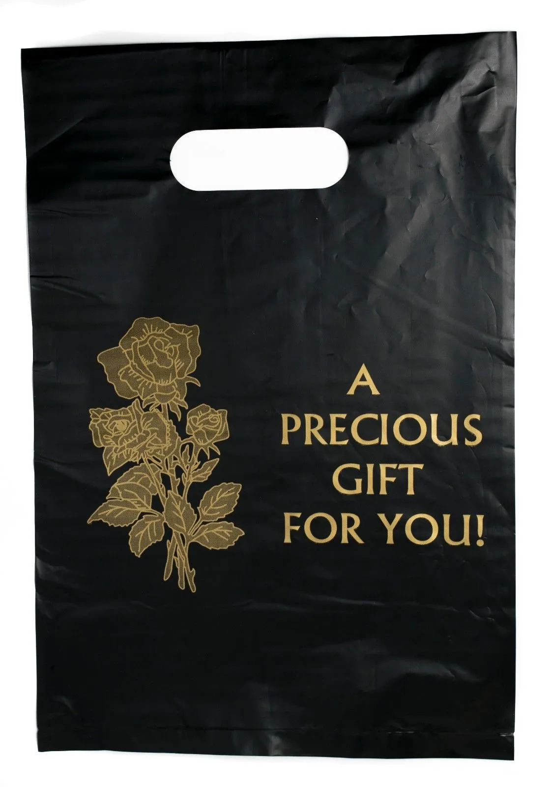 12" x 15" Patch Handle Bags (A precious gift for you - 50 Bags/Pk) White or Black