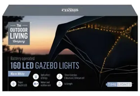 160 LED Warm White Solar Gazebo Lights 3 x 3m by Premier