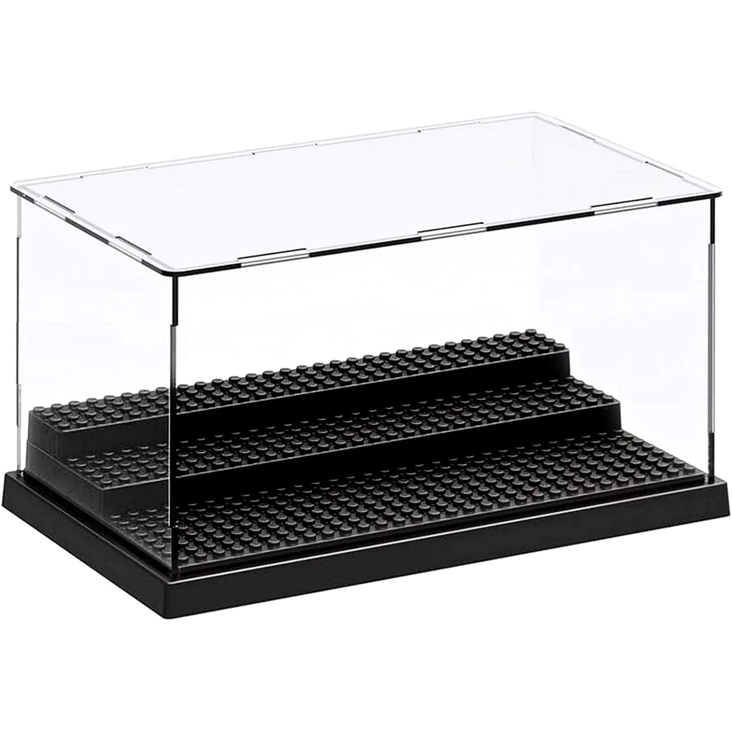 2 Pack Display Case for Minifigures Action Figures Block-Black