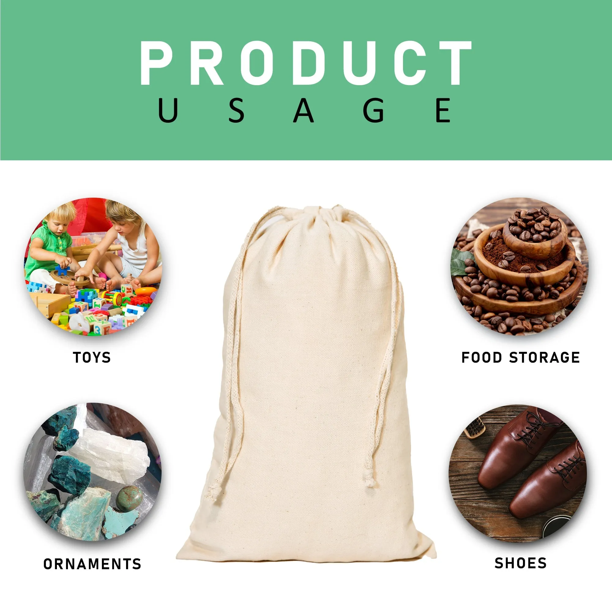 20x24 Inch Double Drawstring Bags