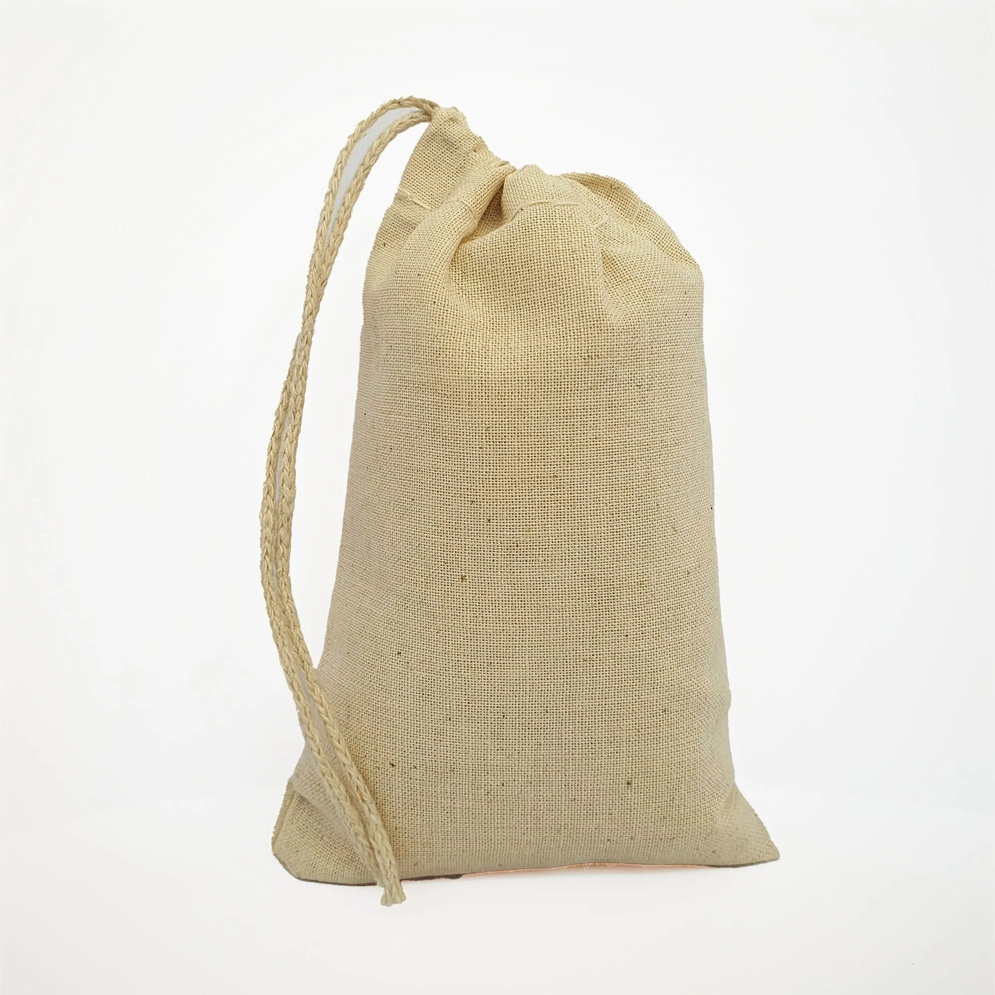 20x24 inches Single 100% Cotton Muslin Drawstring Bags