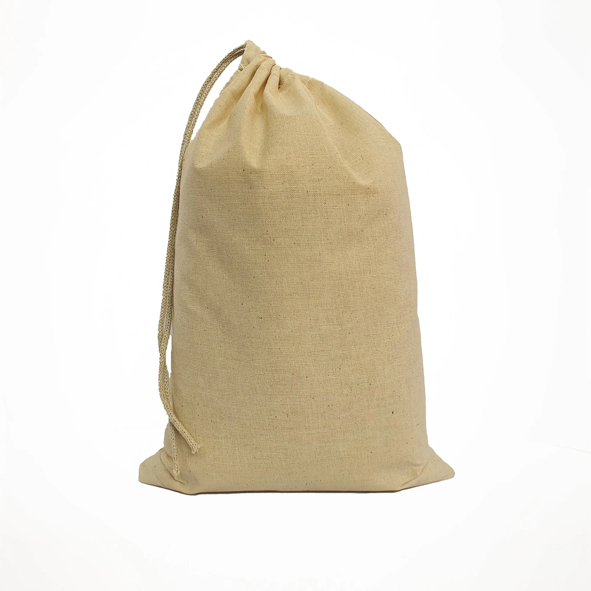 20x24 inches Single 100% Cotton Muslin Drawstring Bags