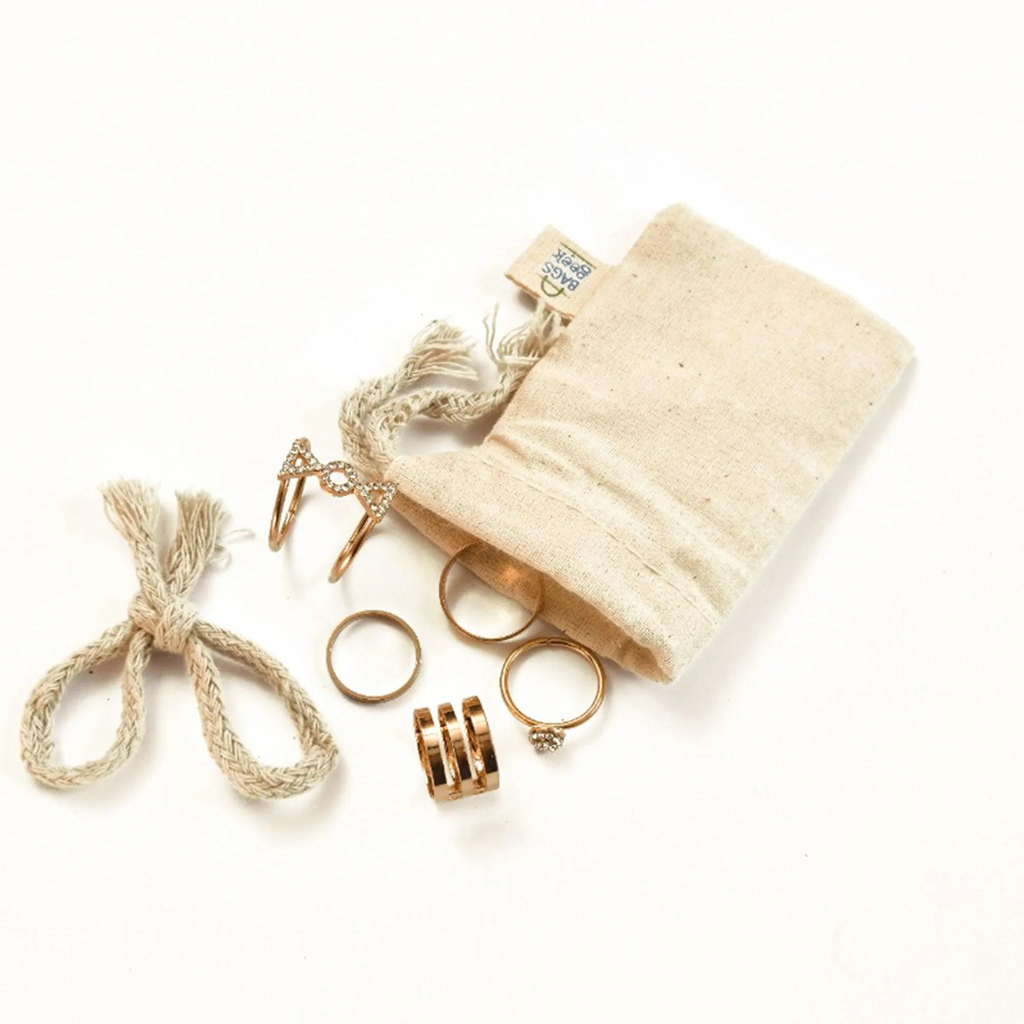 20x24 inches Single 100% Cotton Muslin Drawstring Bags