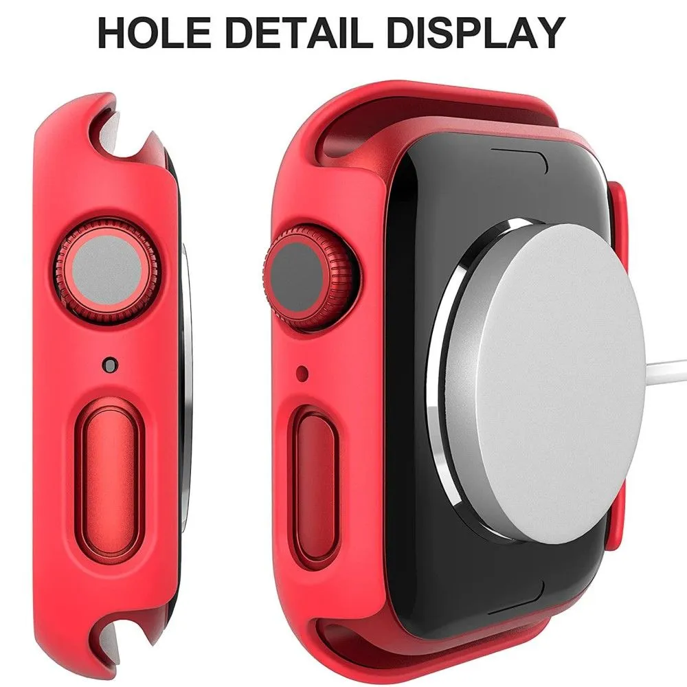 2Pcs Apple Watch (41mm) cover with tempered glass - Red