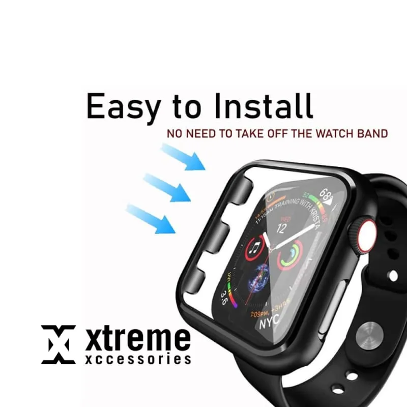 360 ° protective case for Apple Watch 44mm   tempered glass film