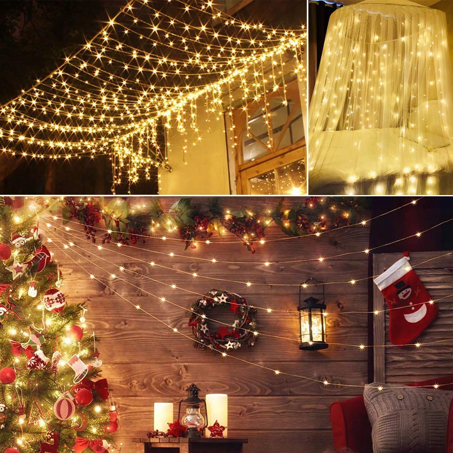 3M 300 LEDs String Curtain Light with Remote