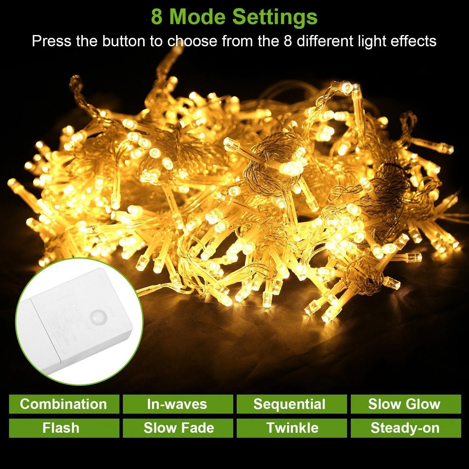 3M 300 LEDs String Curtain Light with Remote