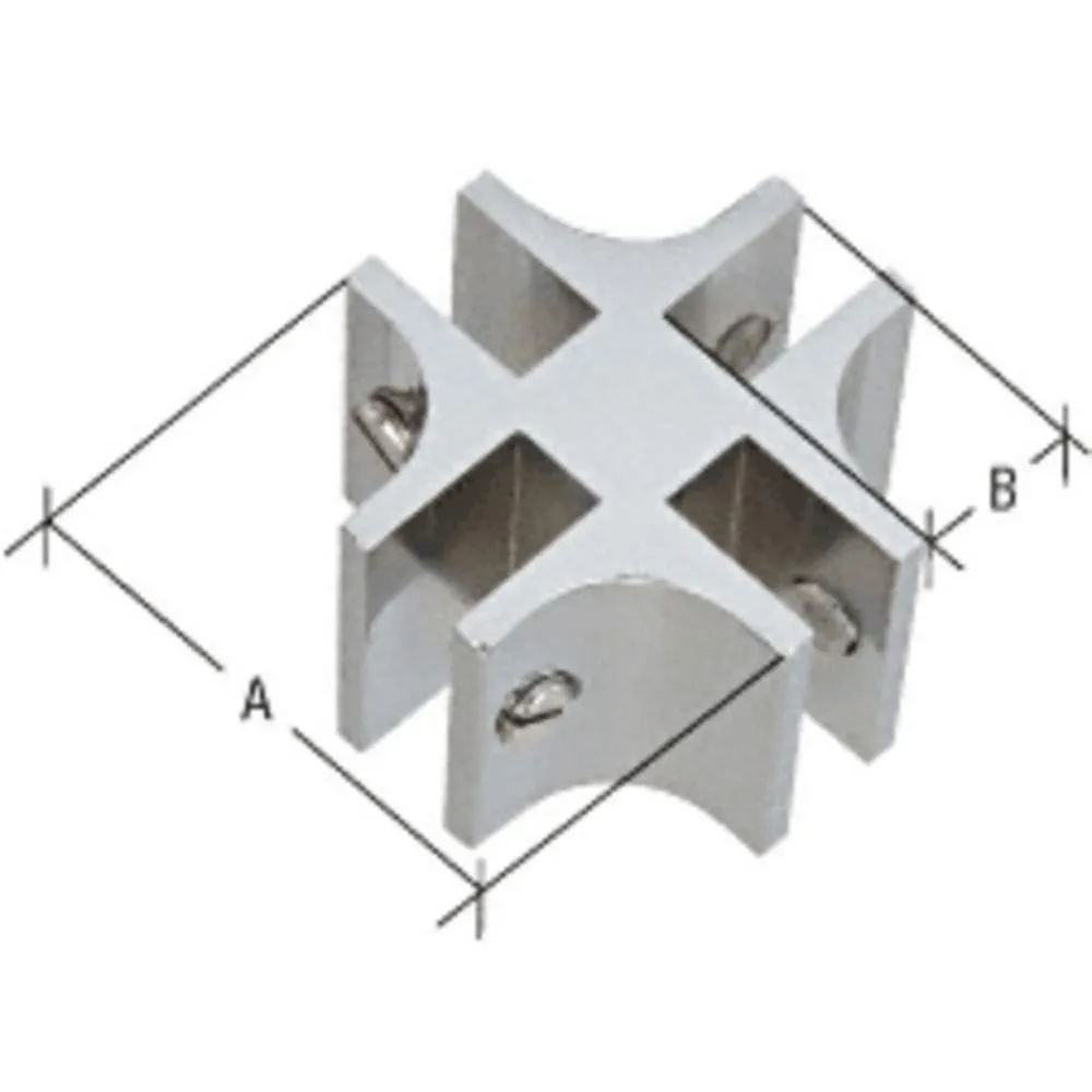 4-Way 90 Degree Standard Connector for 1/2" Glass