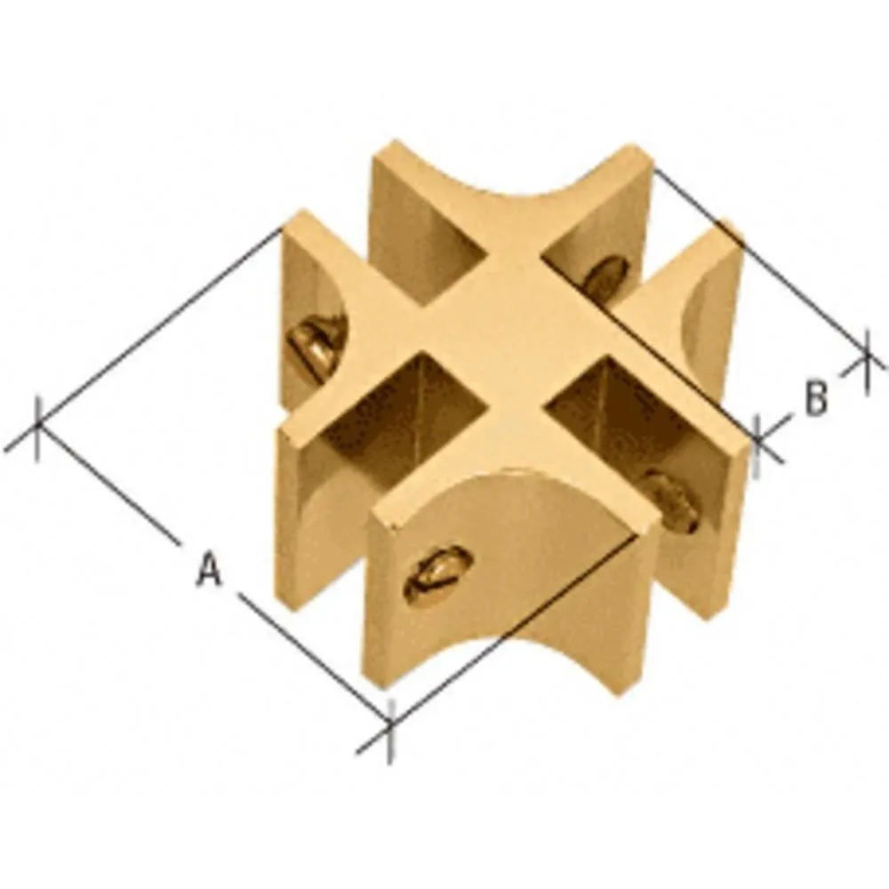4-Way 90 Degree Standard Connector for 1/2" Glass