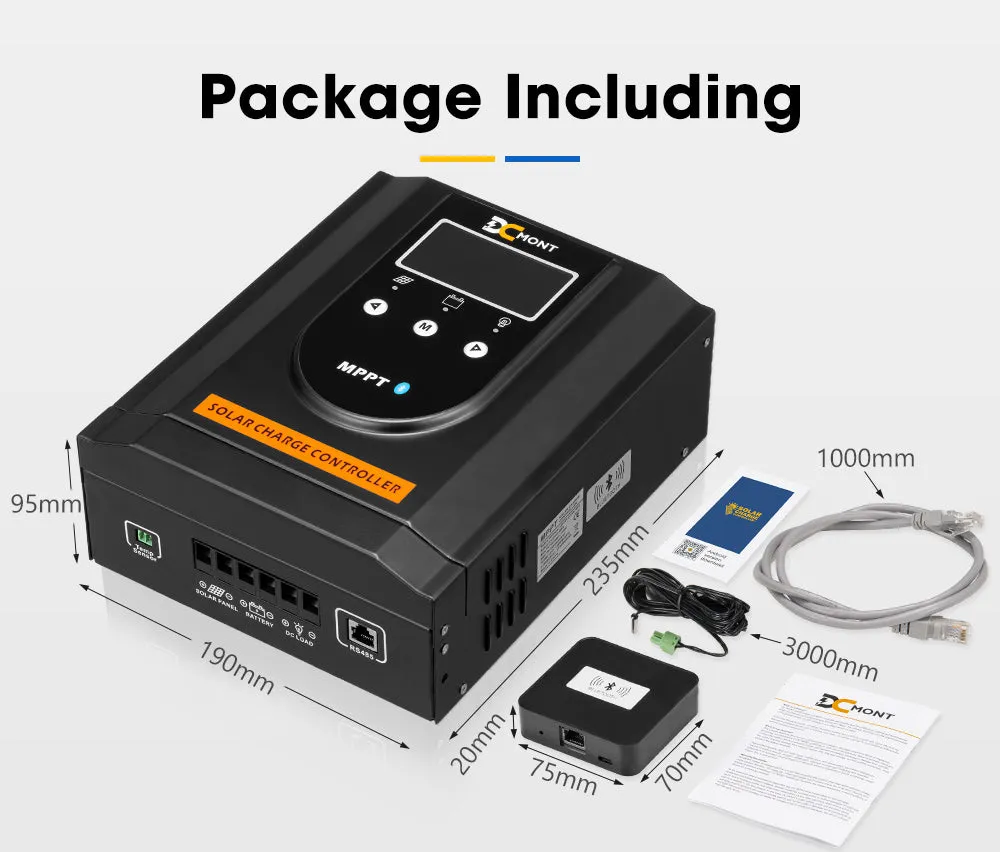40A MPPT Bluetooth Solar Charge Controller LiFePO4 Battery Compatible