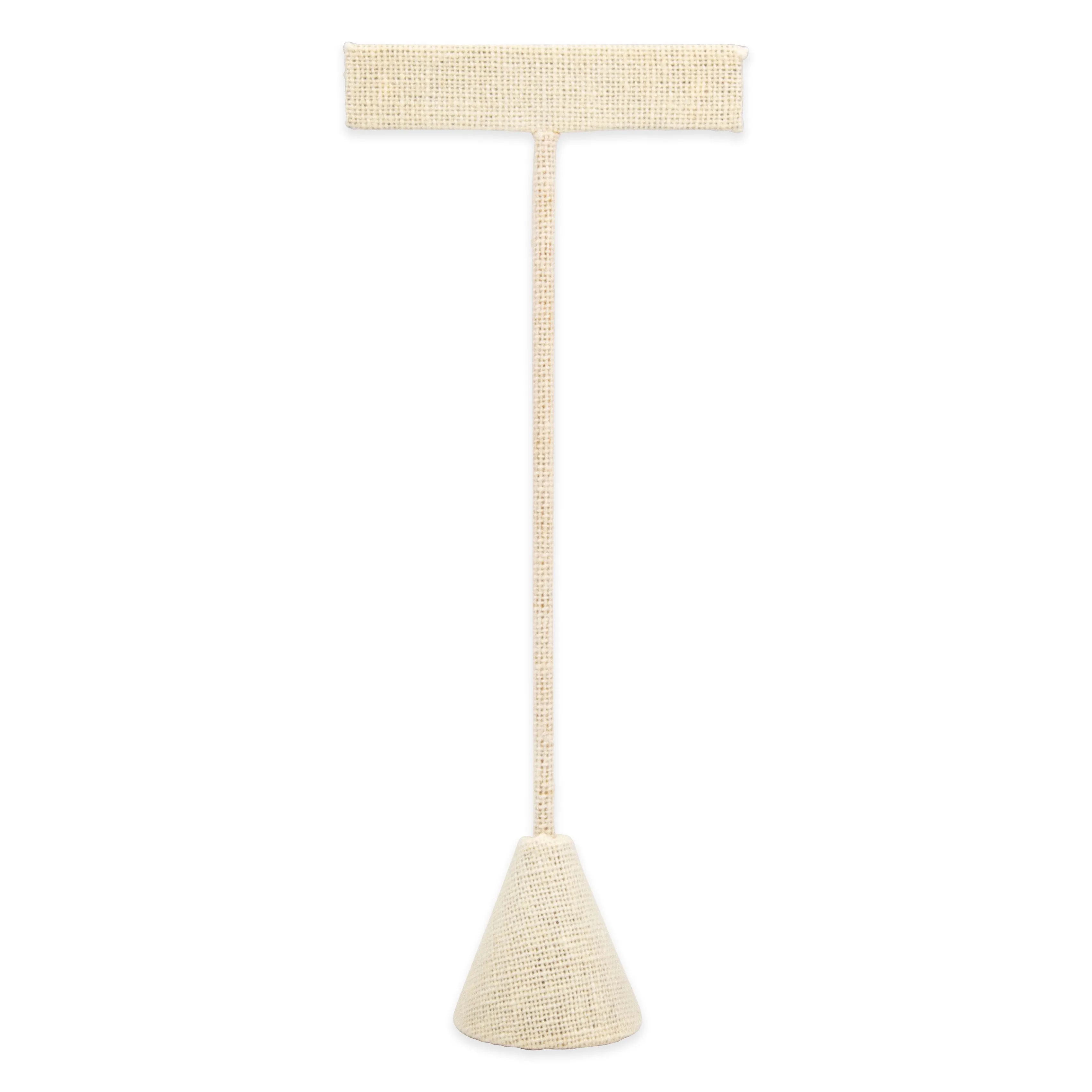6-Pack 6.75" Tall - Beige Linen T Shape Earring Display Stand