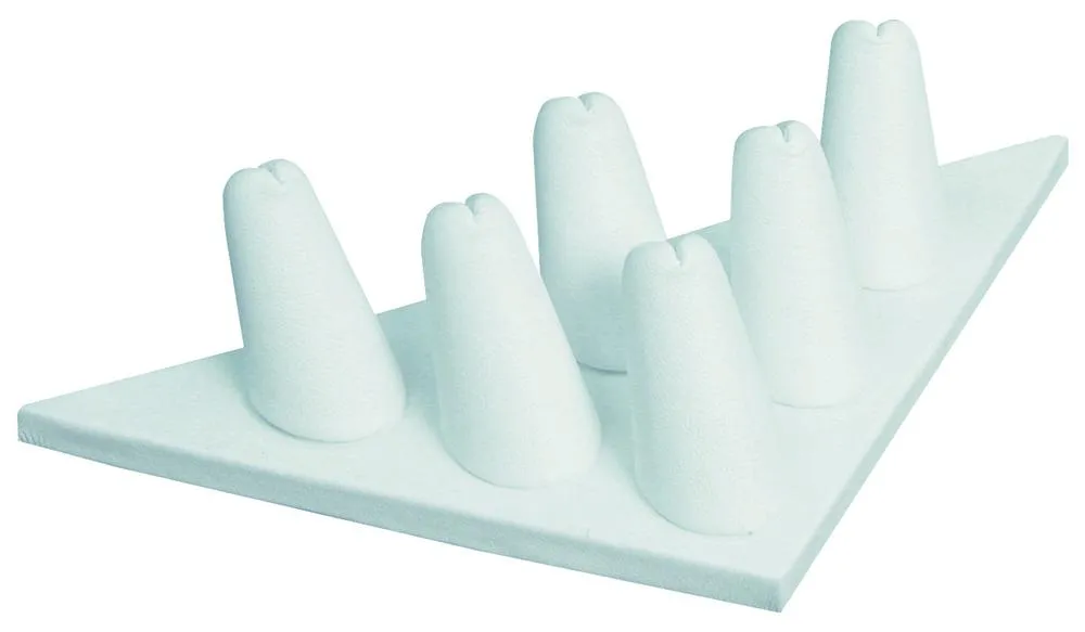 6-Ring Short Finger Triangular Jewelry Display - Black or White