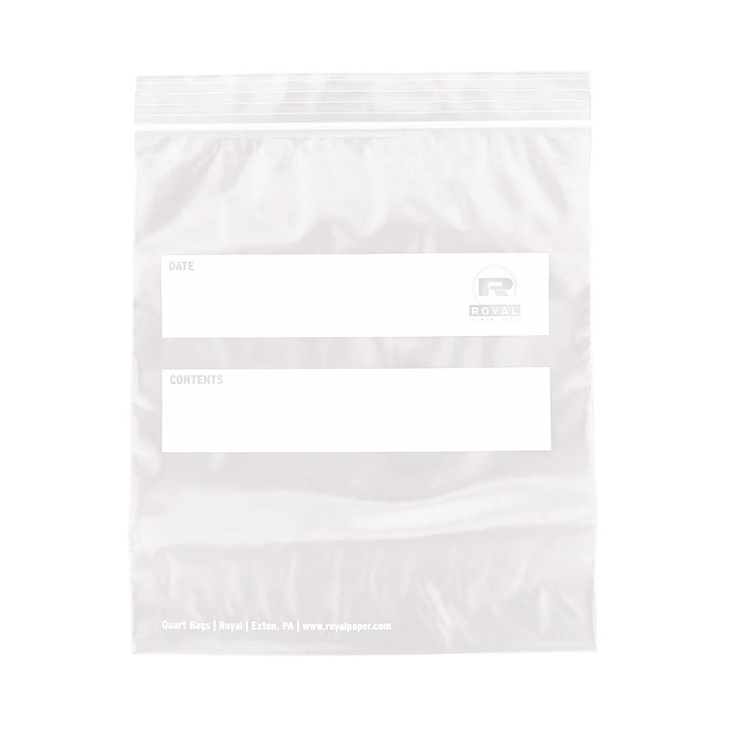 7" x 8" Double Zipper Quart Bags, Pack of 500