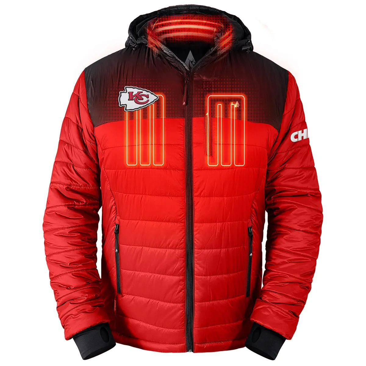 ActionHeat Kansas City Chiefs 5V Men's Colorblock Puffer Battery Heated Jacket