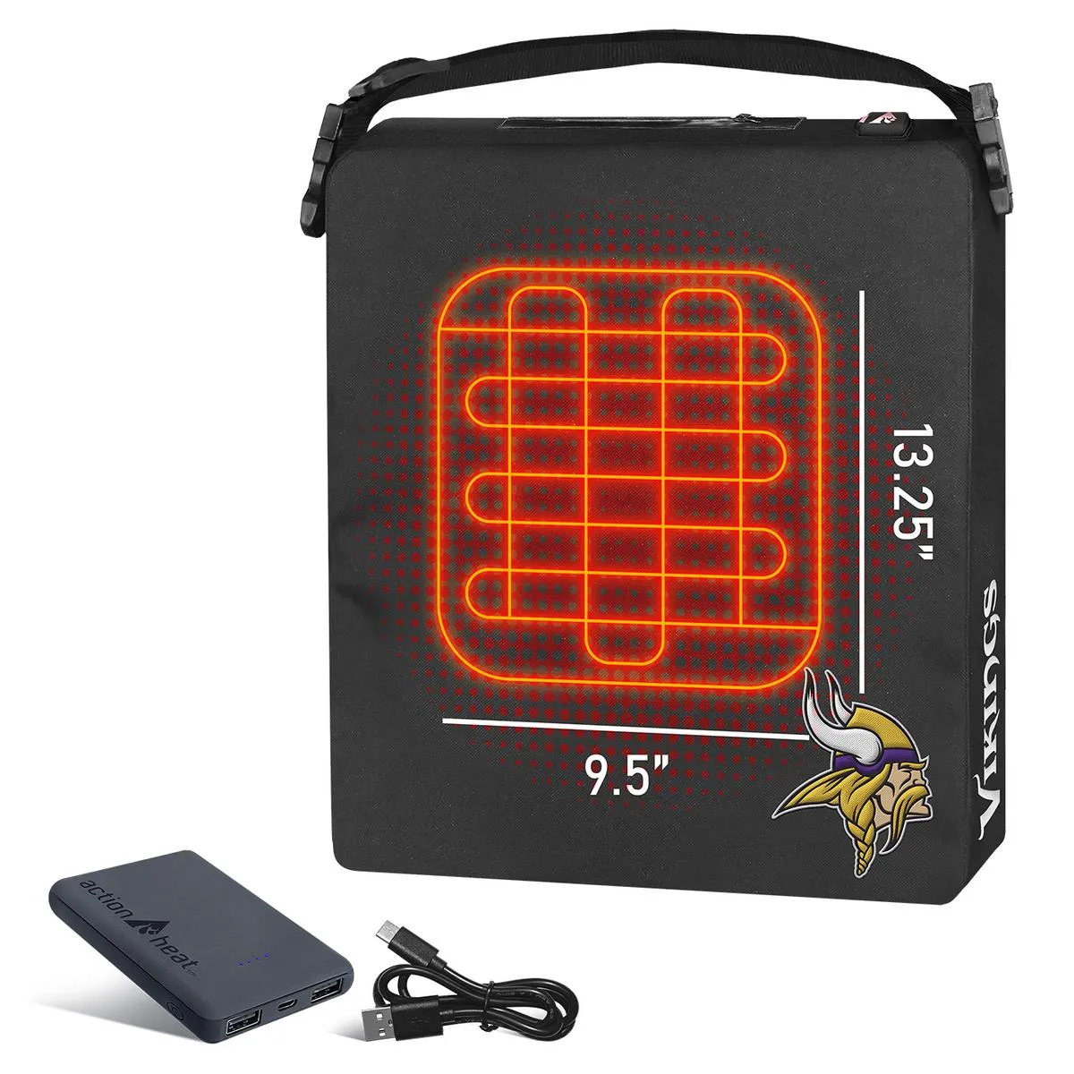ActionHeat Minnesota Vikings 5V Battery Heated Seat Cushion