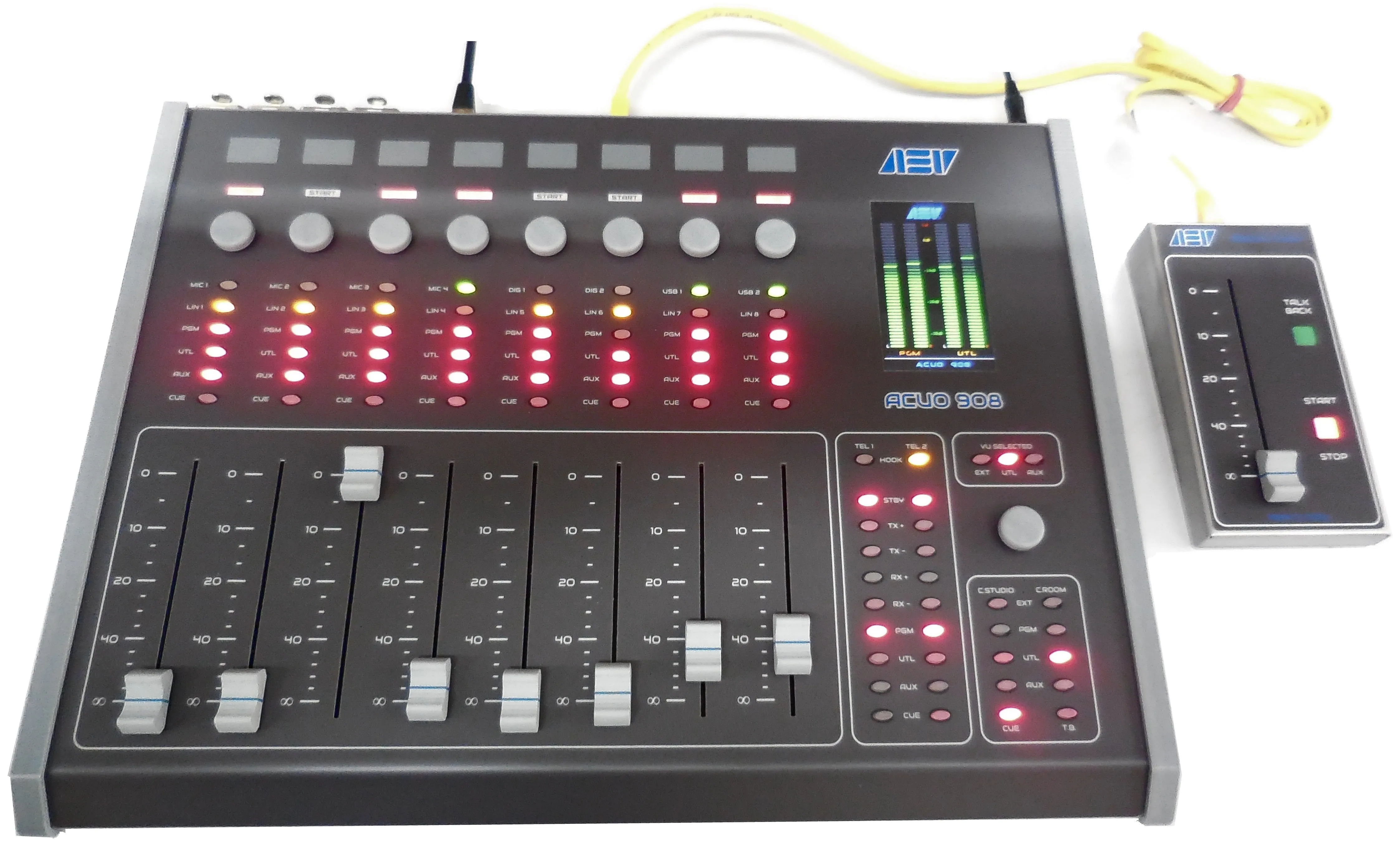 acuo 908 8 Channel Broadcast Console w/ 2 tel Hybrids