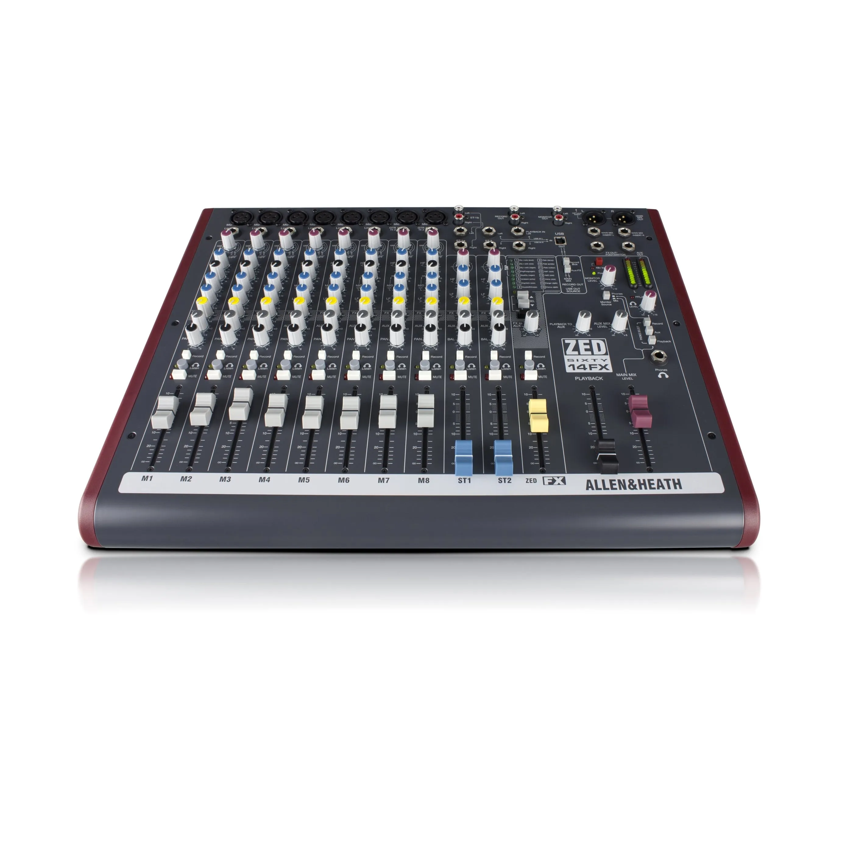 Allen & Heath ZED60-14FX 14 Channel (8XLR) Analog Mixer with FX, 60mm Faders