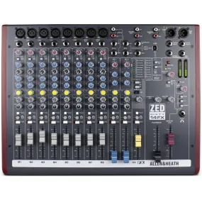 Allen & Heath ZED60-14FX 14 Channel (8XLR) Analog Mixer with FX, 60mm Faders