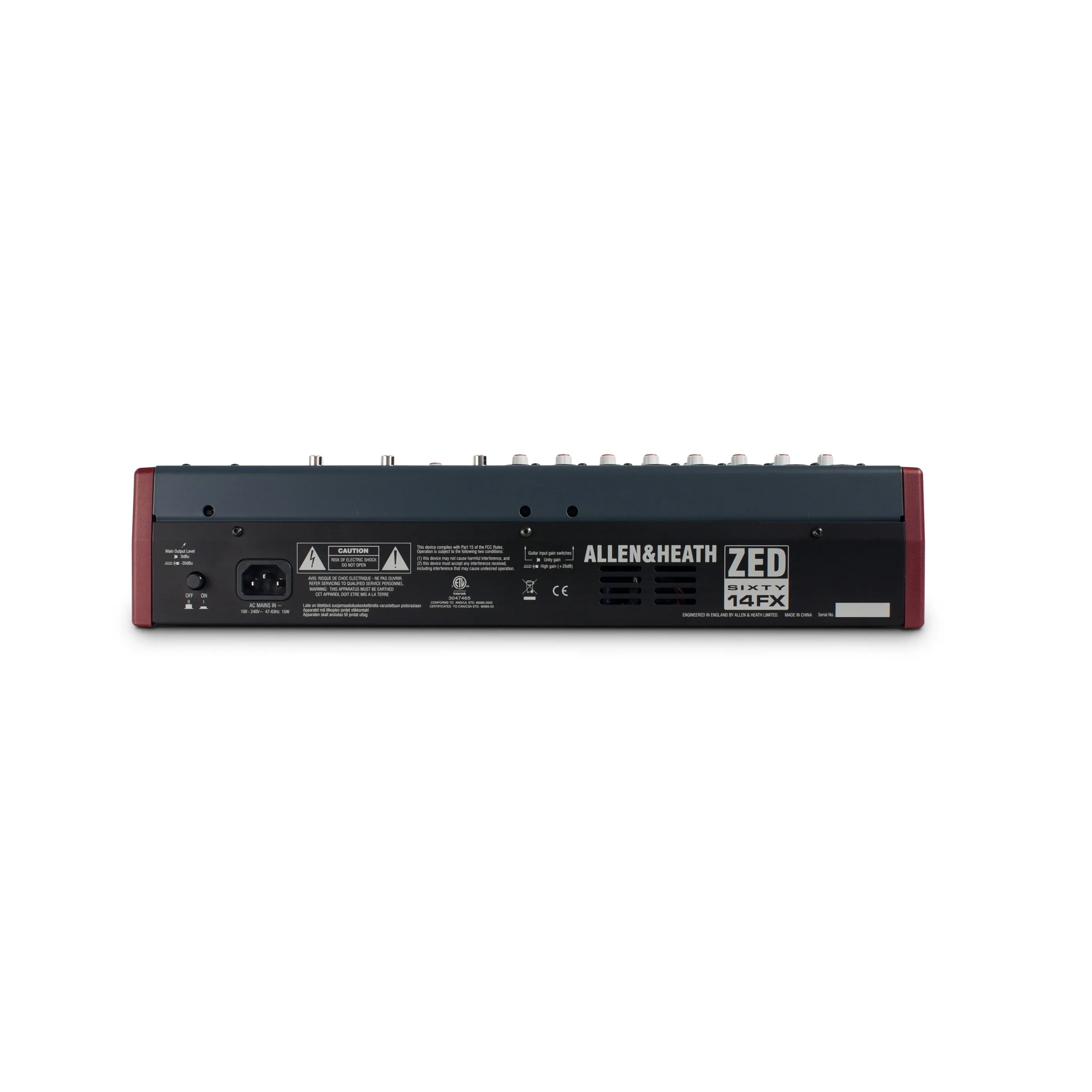 Allen & Heath ZED60-14FX 14 Channel (8XLR) Analog Mixer with FX, 60mm Faders
