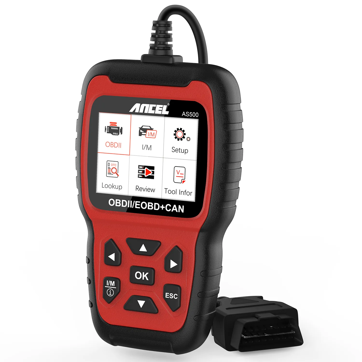 Ancel AS500 OBD2 Scanner Engine Code Reader OBD Car Diagnostics Tool Multilingual Free Update