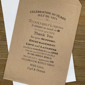 Anniversary Favor Bags