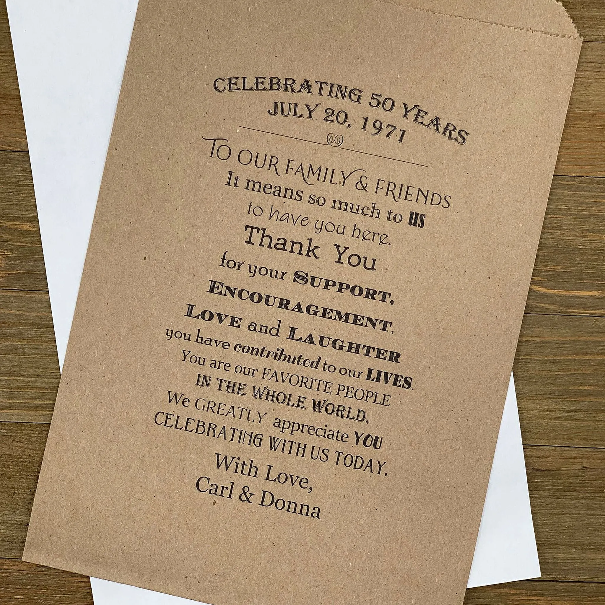 Anniversary Favor Bags
