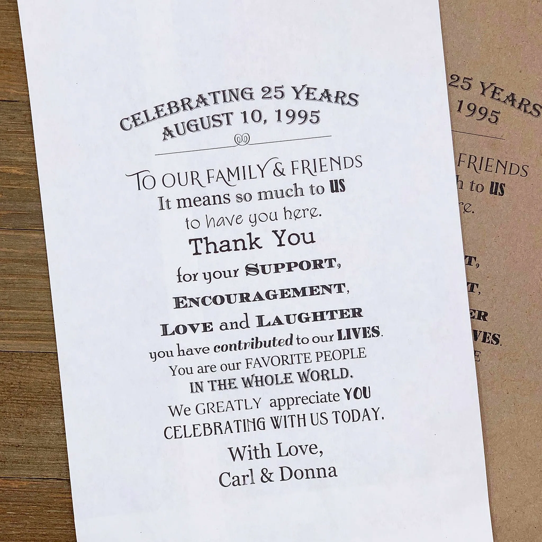 Anniversary Favor Bags