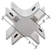 Anodized 4-Way 90 Degree Standard Connector for 3/4" Glass