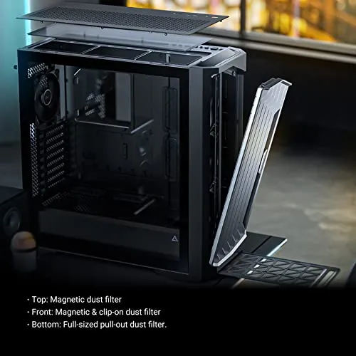 Antec Performance 1 FT, Full Tower, RTX40 Fully Compatible, Temp Display, 4 x Storm T3 PWM Fans, Type-C, Dual TG Side Panels, Removable Top Bracket, High Airflow Mesh Front Panel, E-ATX PC Gaming Case