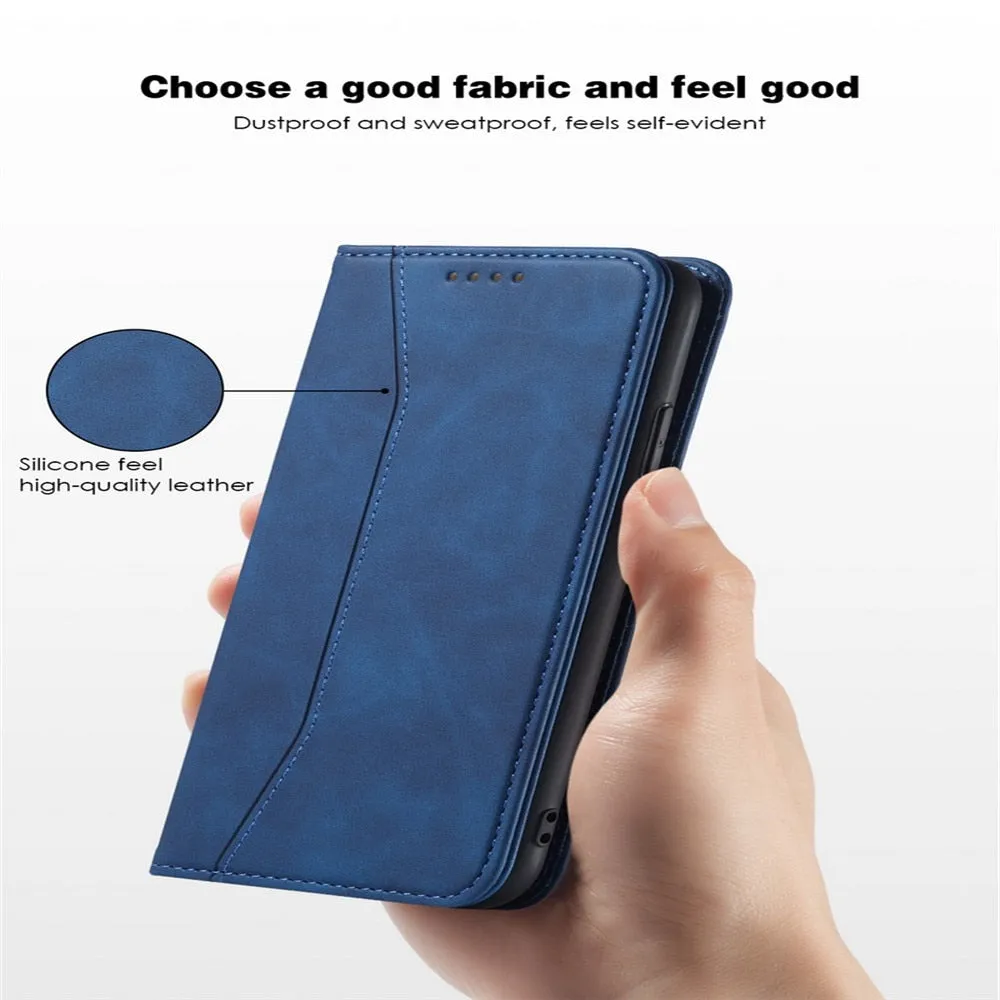 Anymob iPhone Case Red Magnetic Flip Book Style Wallet Protection Cover