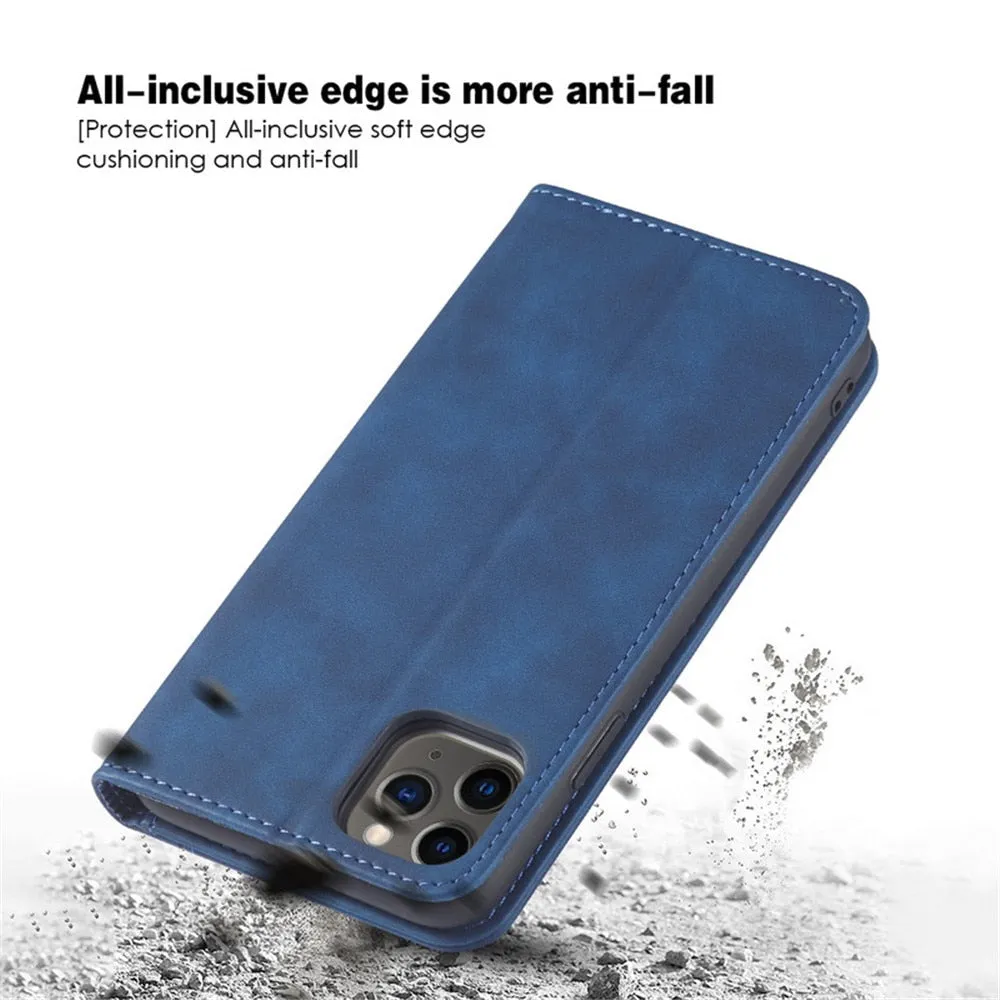 Anymob iPhone Case Red Magnetic Flip Book Style Wallet Protection Cover
