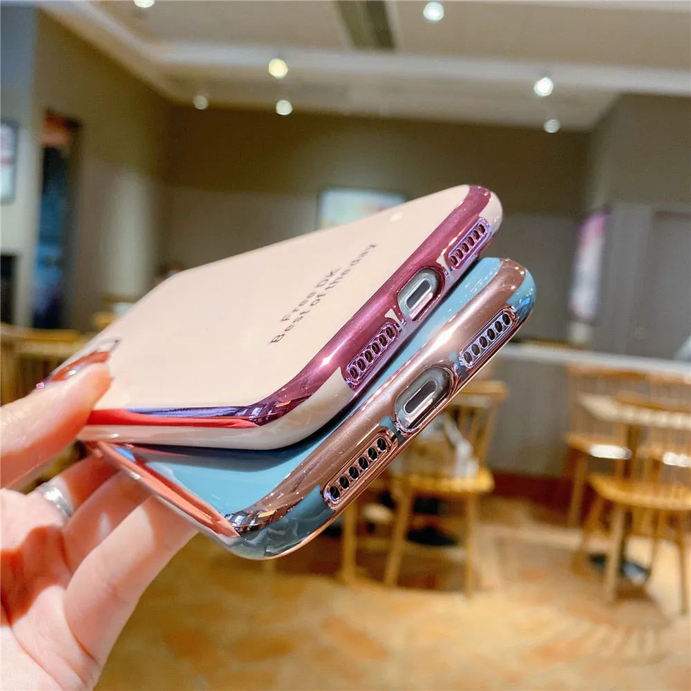 Anymob iPhone Green Plating Lens Protection Phone Case Soft Silicon Cover Case