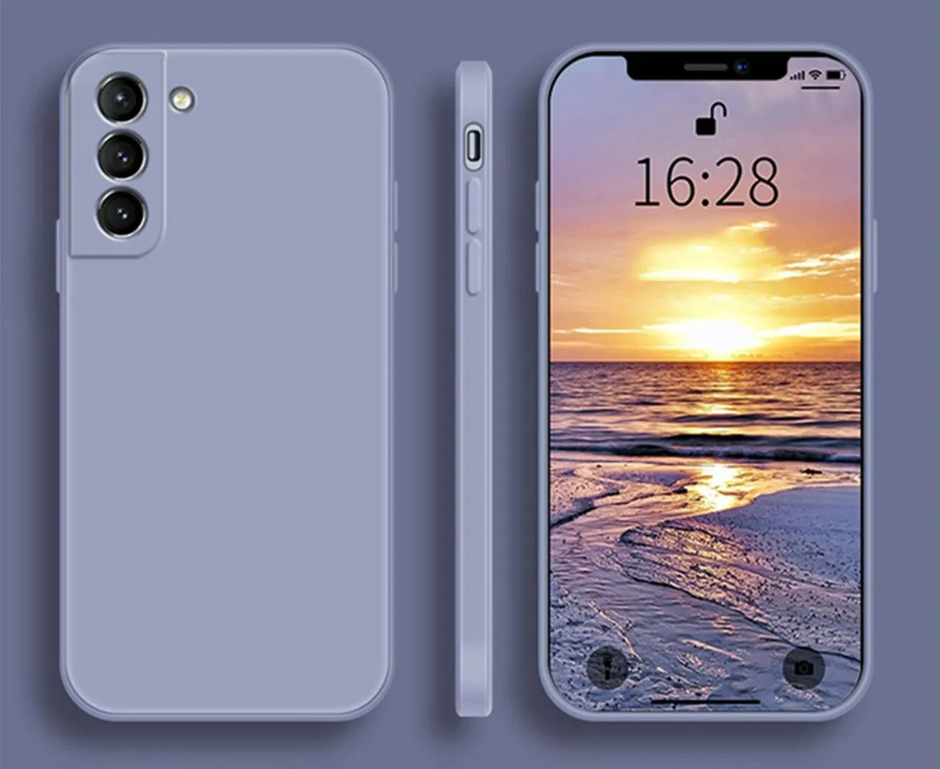 Anymob iPhone Phone Case Pantone Full Lens Protection Square Silicone Cover For IOS 13 11 12 Pro Max Mini X XS Max XR 7 8 6 6S Plus SE Compatible