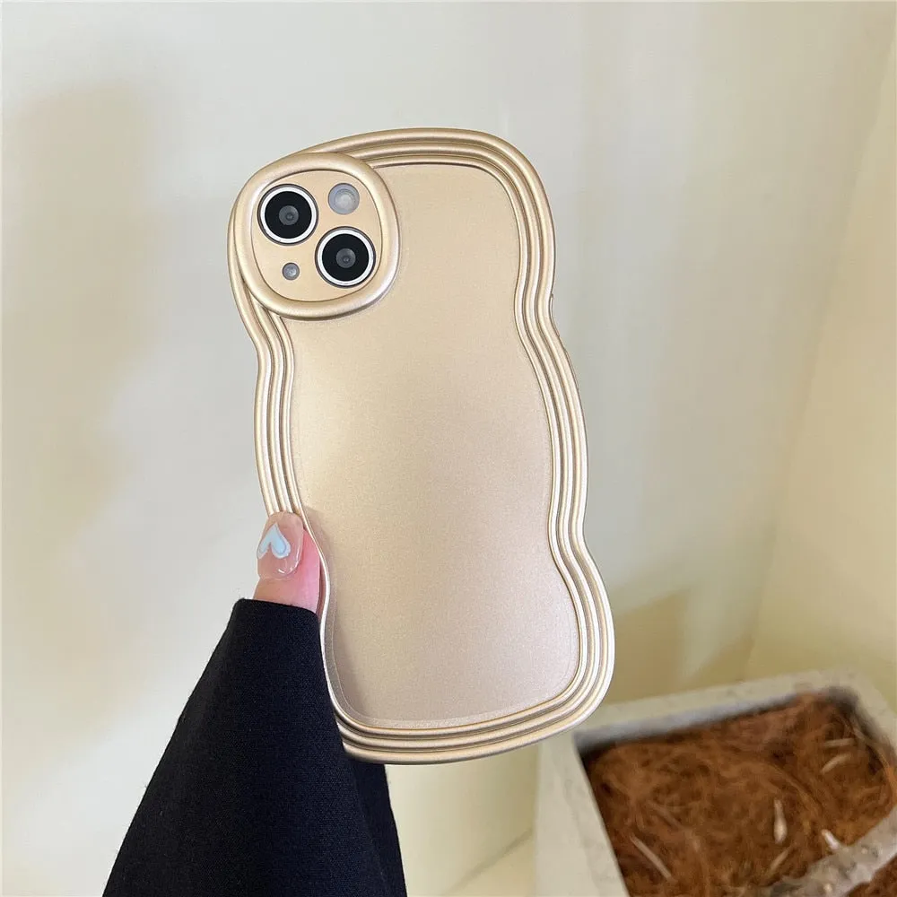 Anymob iPhone Steel Chromed Wave Phone Case Soft Silicone Shockproof Protection Back Cover