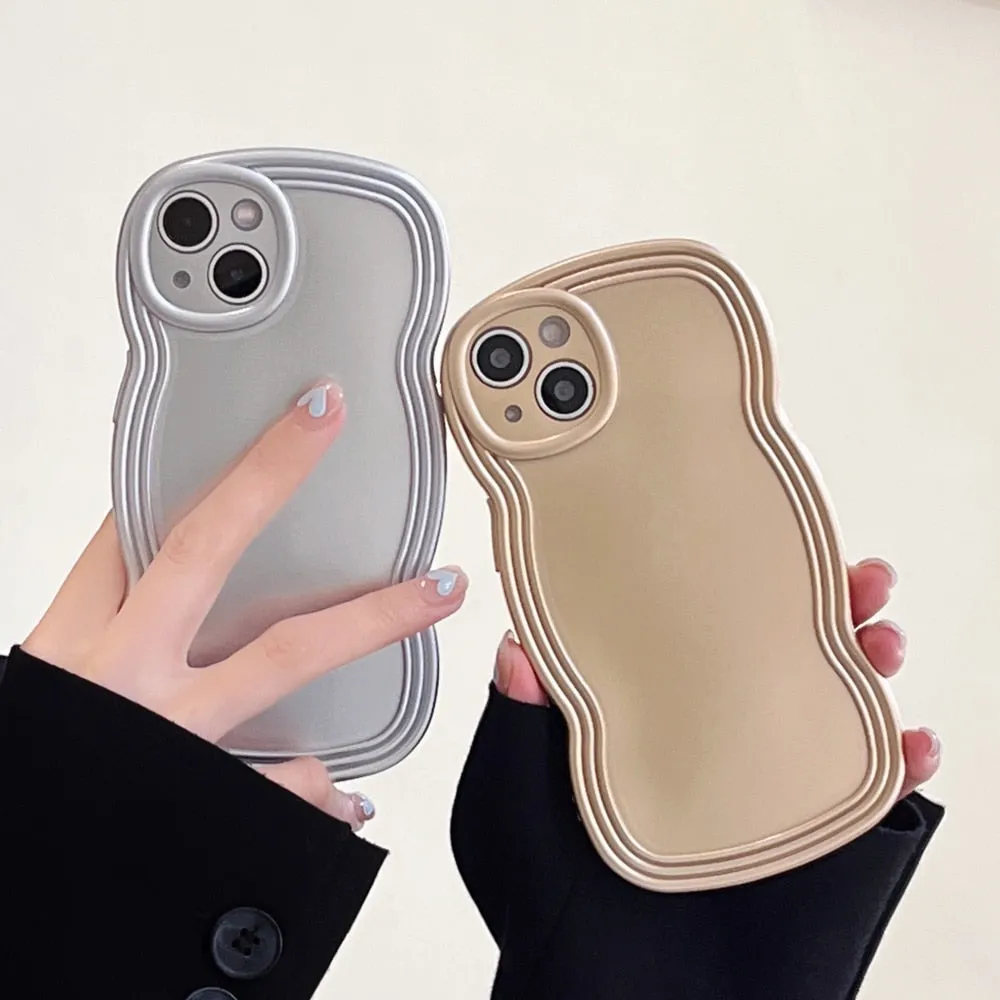Anymob iPhone Steel Chromed Wave Phone Case Soft Silicone Shockproof Protection Back Cover