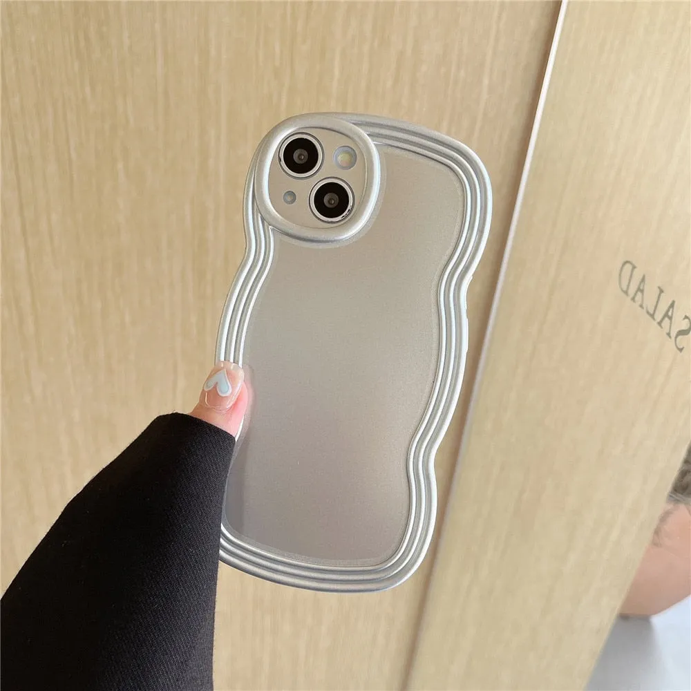 Anymob iPhone Steel Chromed Wave Phone Case Soft Silicone Shockproof Protection Back Cover
