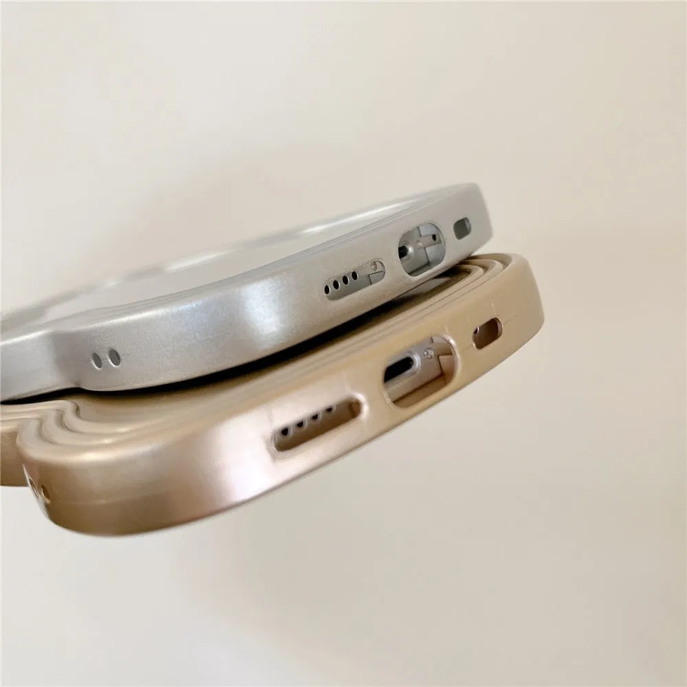 Anymob iPhone Steel Chromed Wave Phone Case Soft Silicone Shockproof Protection Back Cover