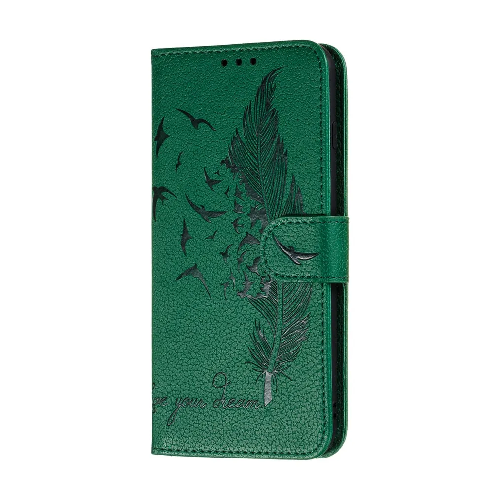 Anymob Nokia Brown Leather Flip Case Feather Wallet Phone Cover Protection