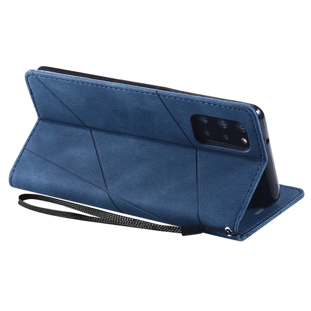 Anymob Samsung Blue Flip Case Leather Phone Wallet Cover Protection
