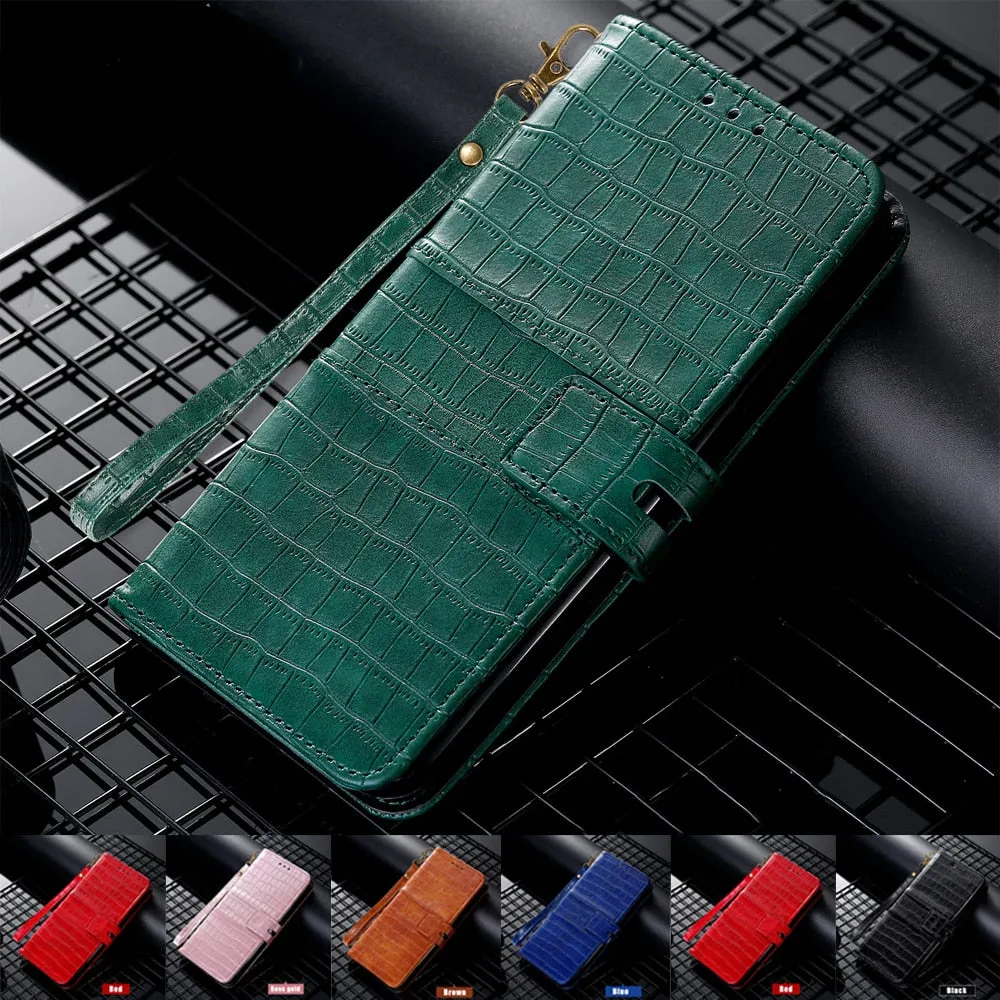 Anymob Samsung Brown Leather Case Cover 3D Flip Wallet Phone Protection