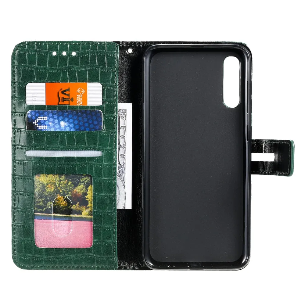 Anymob Samsung Brown Leather Case Cover 3D Flip Wallet Phone Protection