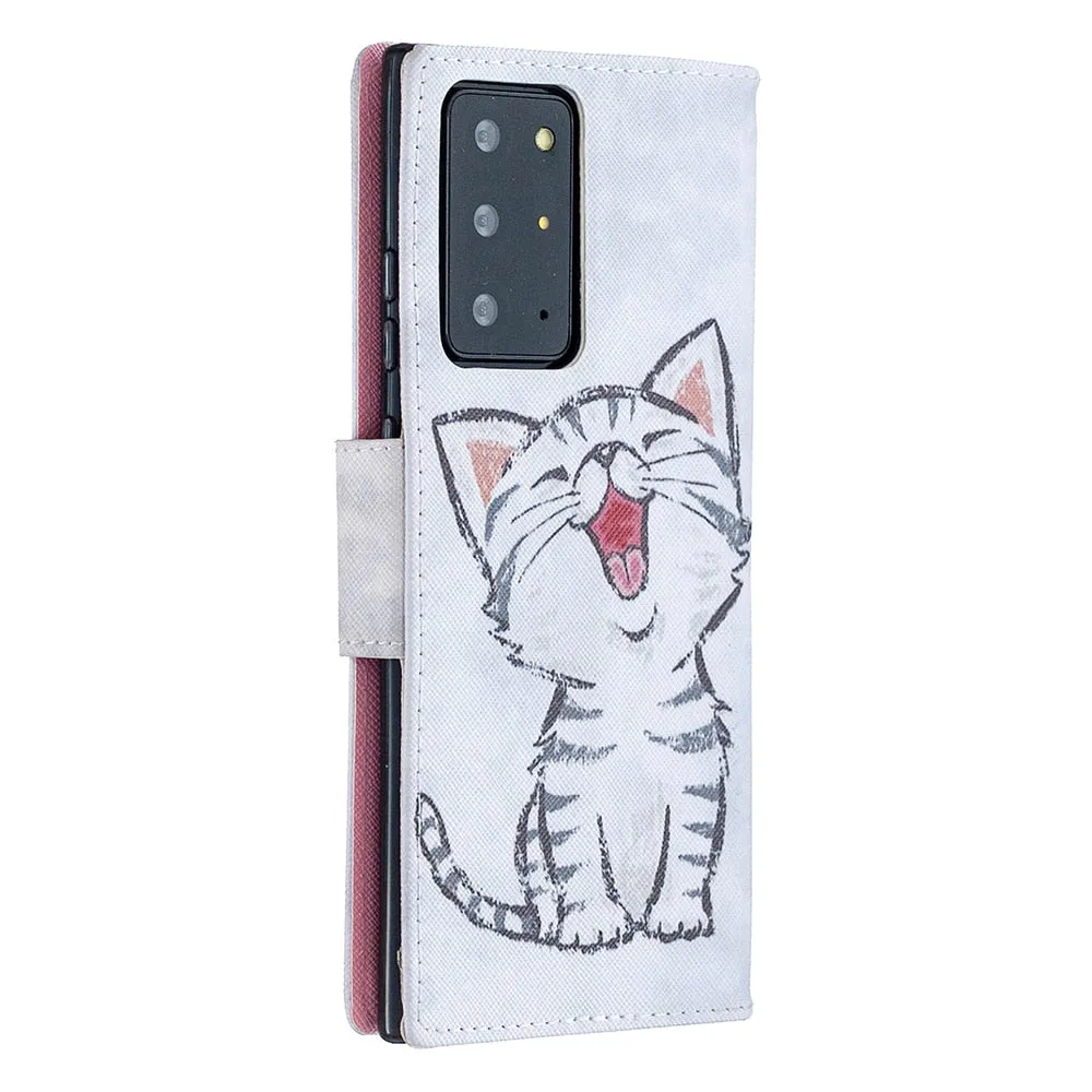 Anymob Samsung Case Blue And Unicorn Design Flip Leather Wallet Phone Cover Protection