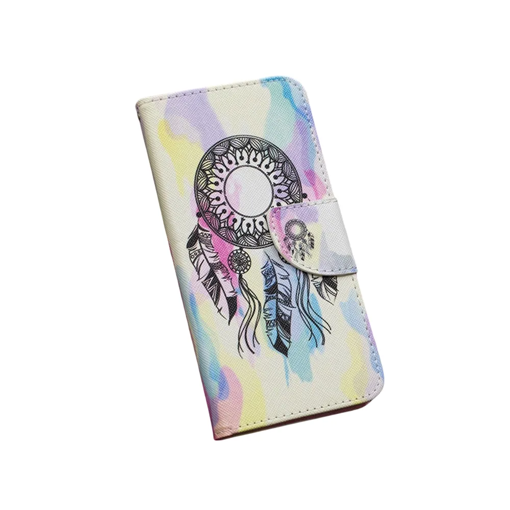 Anymob Samsung Case Multicolor Feather Cartoon Flip Leather Wallet Phone Cover Protection