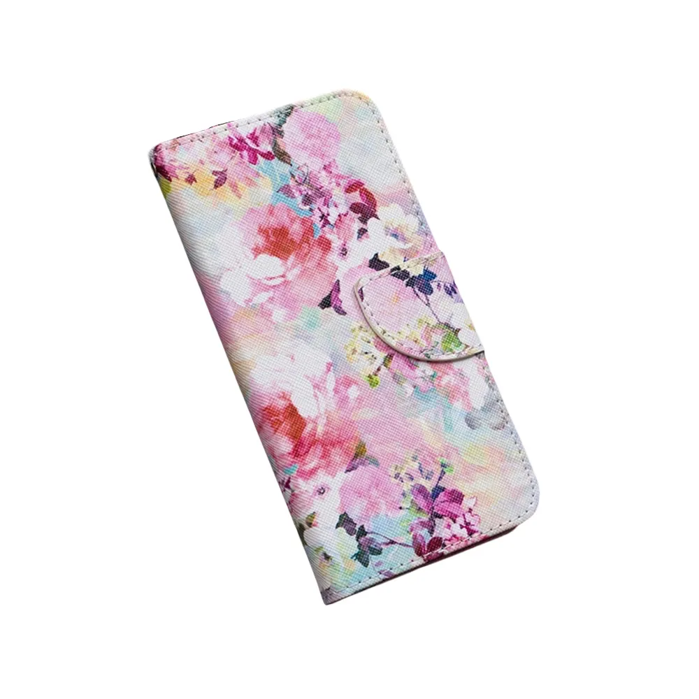 Anymob Samsung Case Multicolor Flower Design Flip Leather Wallet Phone Cover Protection