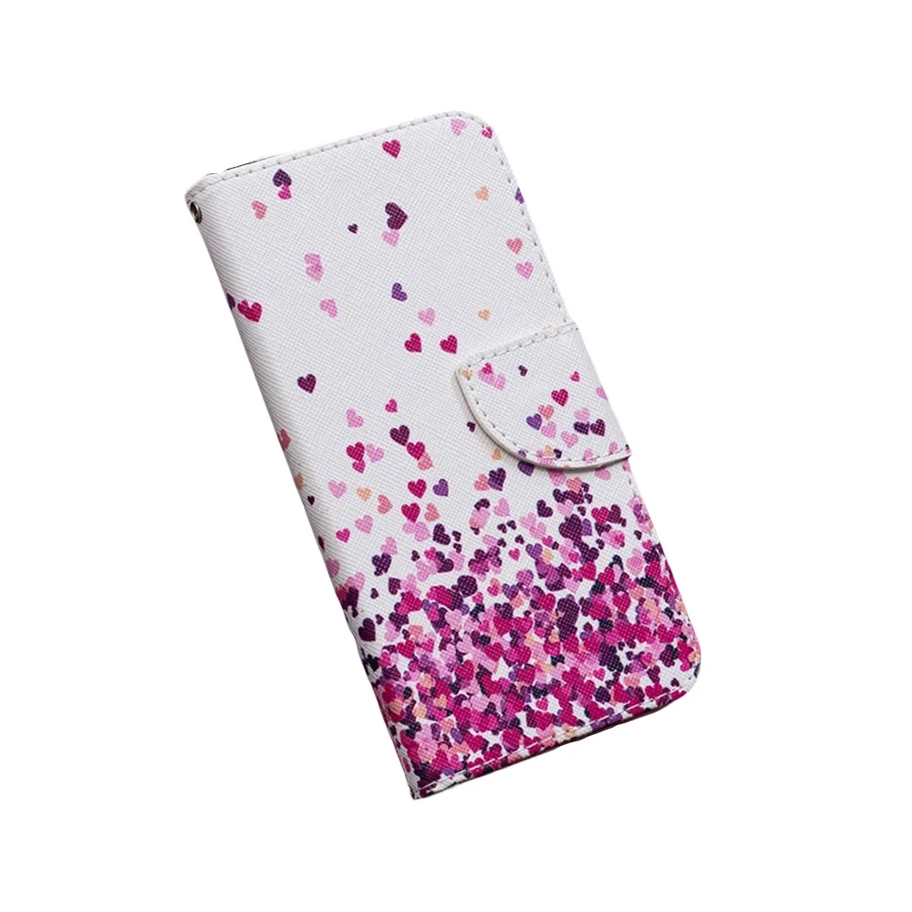 Anymob Samsung Case Multicolor Heart Design Cartoon Flip Leather Wallet Phone Cover Protection