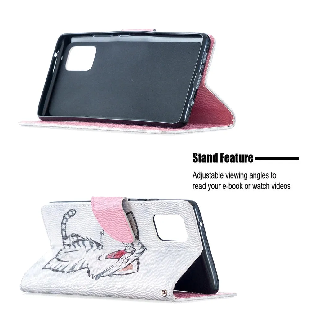 Anymob Samsung Case Multicolor Heart Design Cartoon Flip Leather Wallet Phone Cover Protection