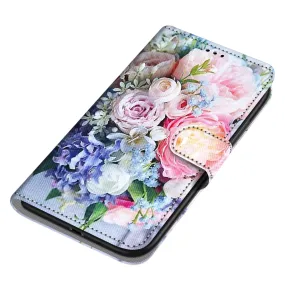 Anymob Samsung Case Multicolor Roses Magnetic Flip Leather Card Slot Wallet Phone Cover Protection