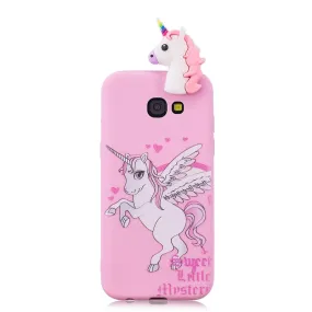 Anymob Samsung Case Pink Unicorn Soft Silicone 3D Unicorn Panda Phone Cover Protection