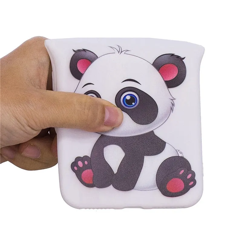 Anymob Samsung Case Pink Unicorn Soft Silicone 3D Unicorn Panda Phone Cover Protection