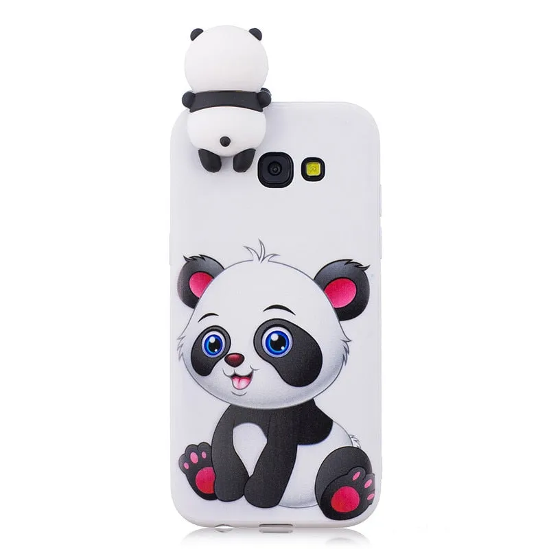 Anymob Samsung Case Pink Unicorn Soft Silicone 3D Unicorn Panda Phone Cover Protection